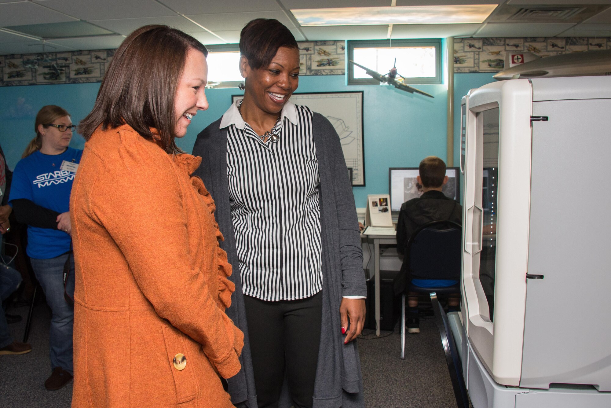 Congresswoman Martha Roby, U.S. Representative for Alabama’s Second Congressional District, left, watches as Princess Cuthrell, Department of Defense STARBASE Maxwell director, demonstrates how a 3D printer works during her first visit to STARBASE Maxwell, Nov. 27, 2017, Maxwell Air Force Base, Ala. STARBASE Maxwell is one of 59 educational awareness and outreach programs across the country. STARBASE Maxwell has served approximately 1,900 students this year from Montgomery, Autauga and Elmore counties in the state. The reason for Roby’s visit was for her to become familiarized with the program and learn what it has to offer to the local community. (U.S. Air Force photo by Melanie Rodgers Cox/ Released.)