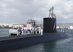 Virginia-class attack submarine USS Illinois (SSN 786) arrives at Joint Base Pearl Harbor-Hickam, after completing a change of homeport from Groton, Connecticut, Nov. 22.  (U.S. Navy Photo by Mass Communication Specialist 2nd Class Shaun Griffin/Released)