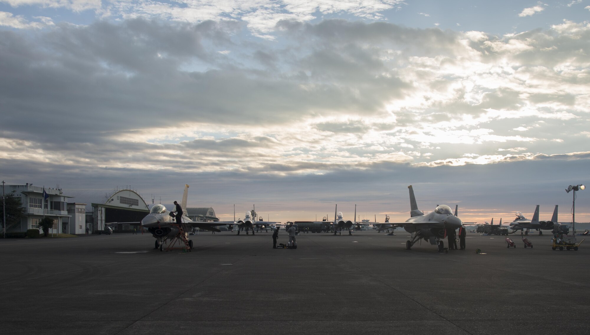 The Pacific Air Forces F-16 Demonstration Team, based at Misawa Air Base, Japan, arrived at Nyutabaru AB, Nov. 29.