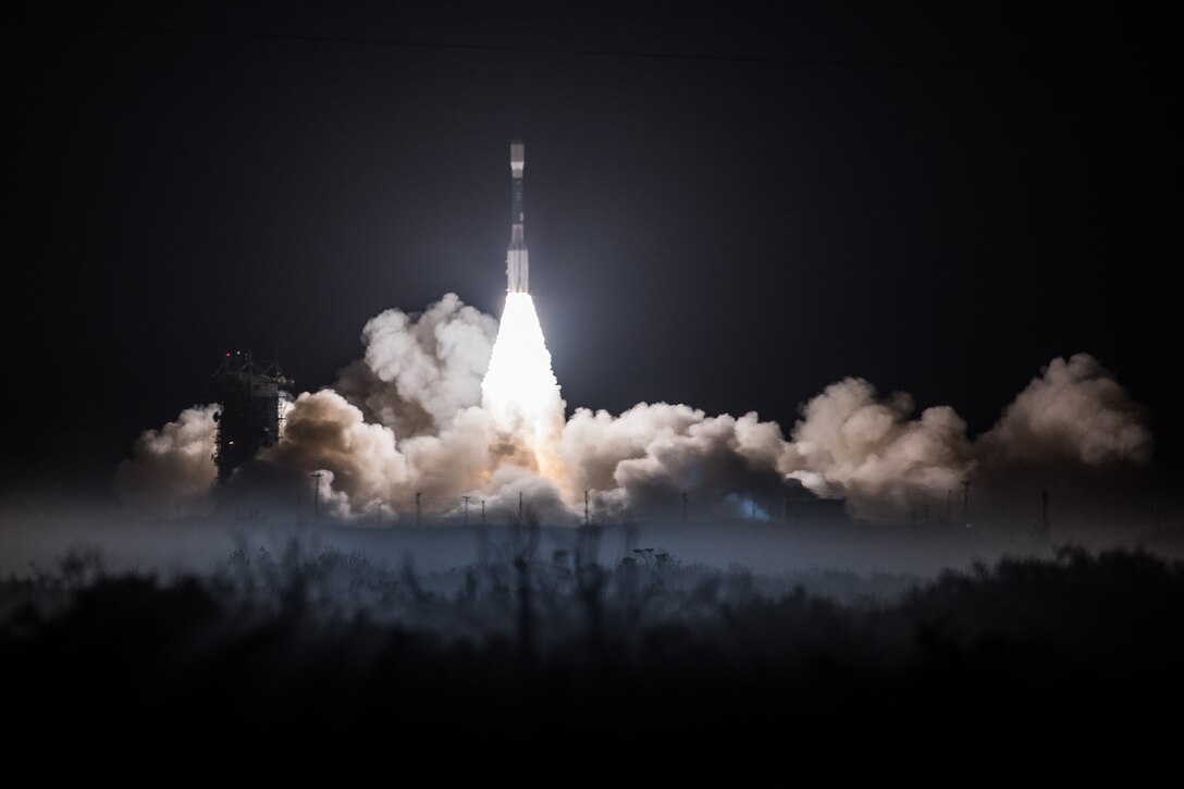 Delta II rocket carrying Joint Polar Satellite System-1lifts off