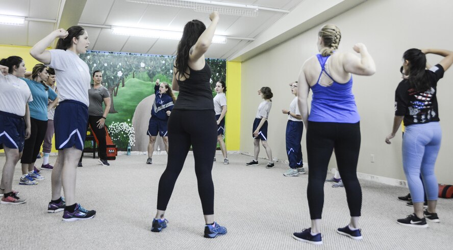 Students of the Rape Aggression Defense class practice exercises to protect themselves from violent aggressors at the Goodfellow Resilience Center, Goodfellow Air Force Base, Oct. 29, 2017. The RAD class consisted of a nine hour course focused on risk reduction, risk avoidance and risk awareness.