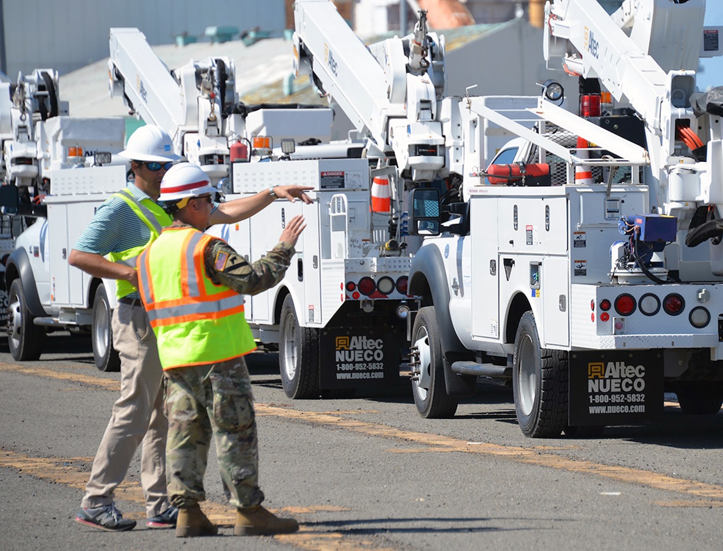 Maj. Eduardo Rodríguez works as a logistician for U.S. Army South at the port of Ponce where he coordinates the inventory of equipment coming in to help with the U.S. Army Corps of Engineers power restoration mission.