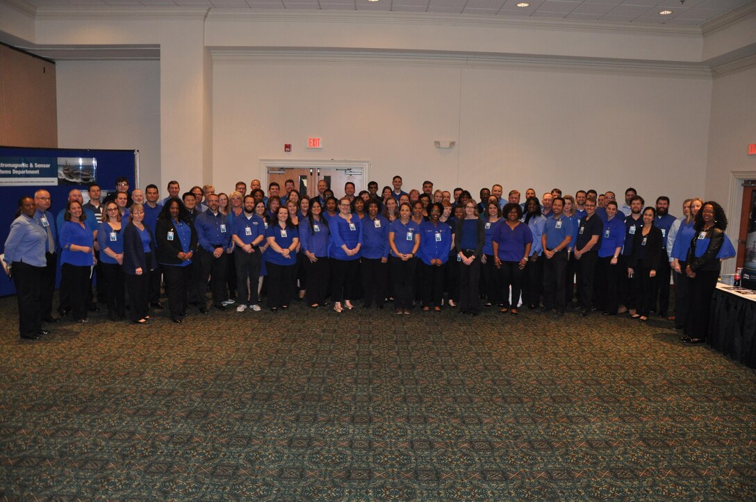 IMAGE: Over 70 representatives from Naval Surface Warfare Center Dahlgren Division’s seven technical departments were on hand to answer questions from potential new hires, review resumes and discuss potential career opportunities at the 2017 Winter Job Fair held at the Fredericksburg Expo and Conference Center, Nov. 28.