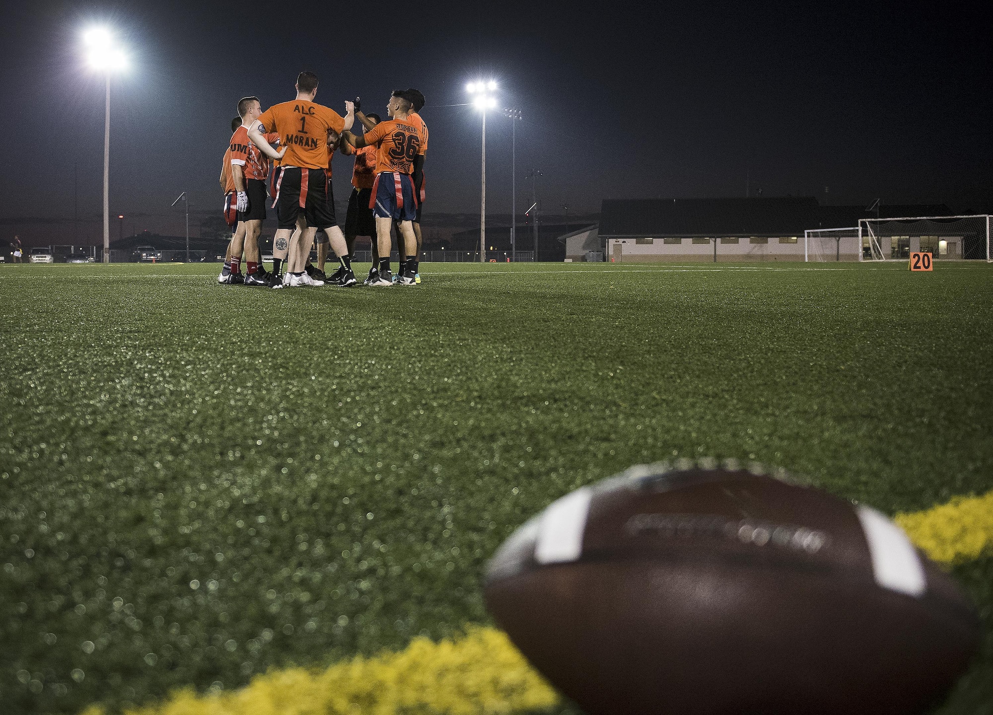 Intramural football action