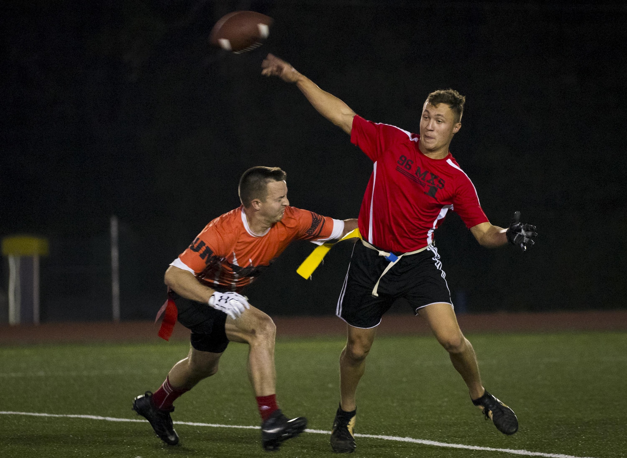 Intramural football action