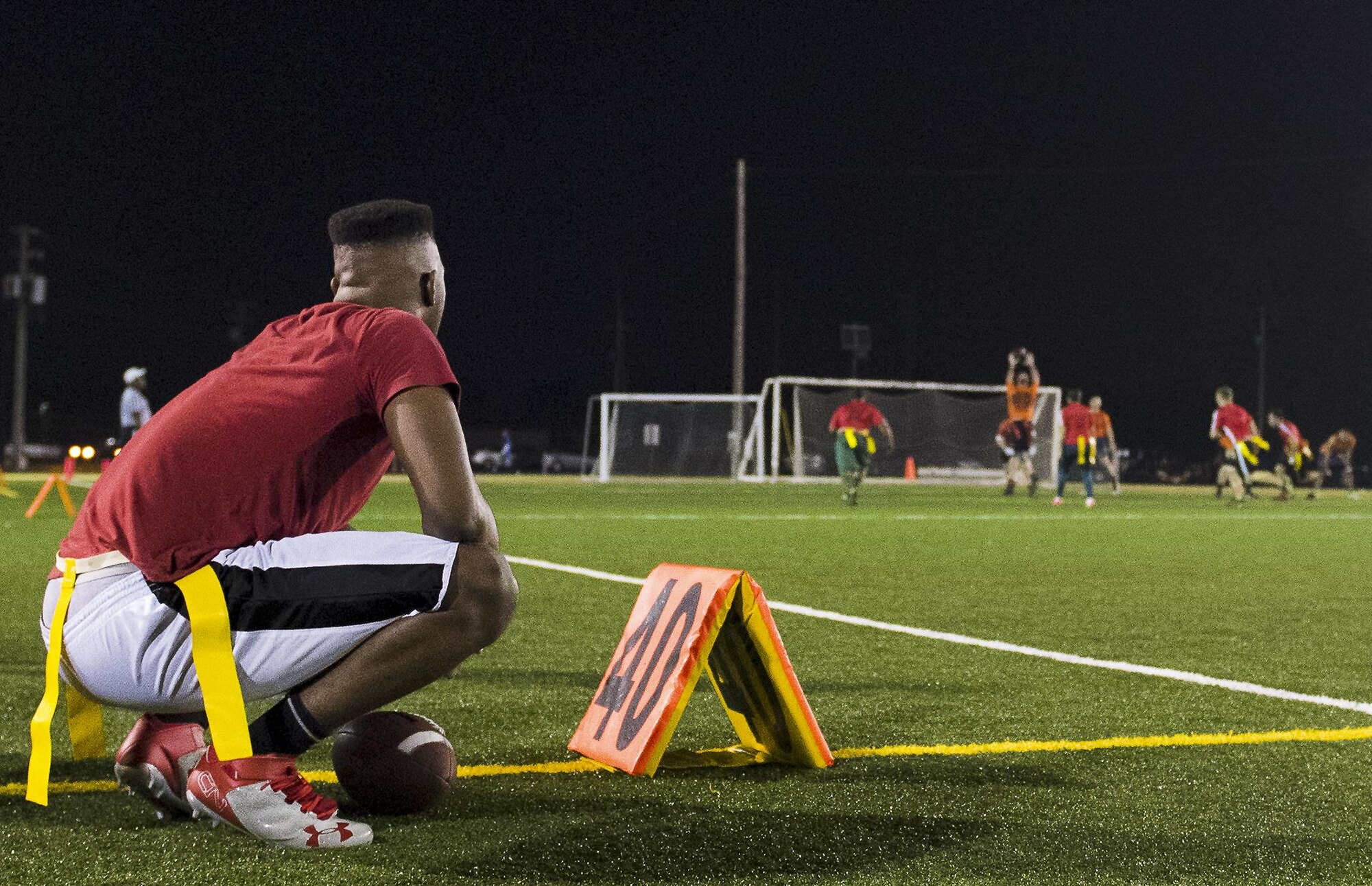 Intramural football action