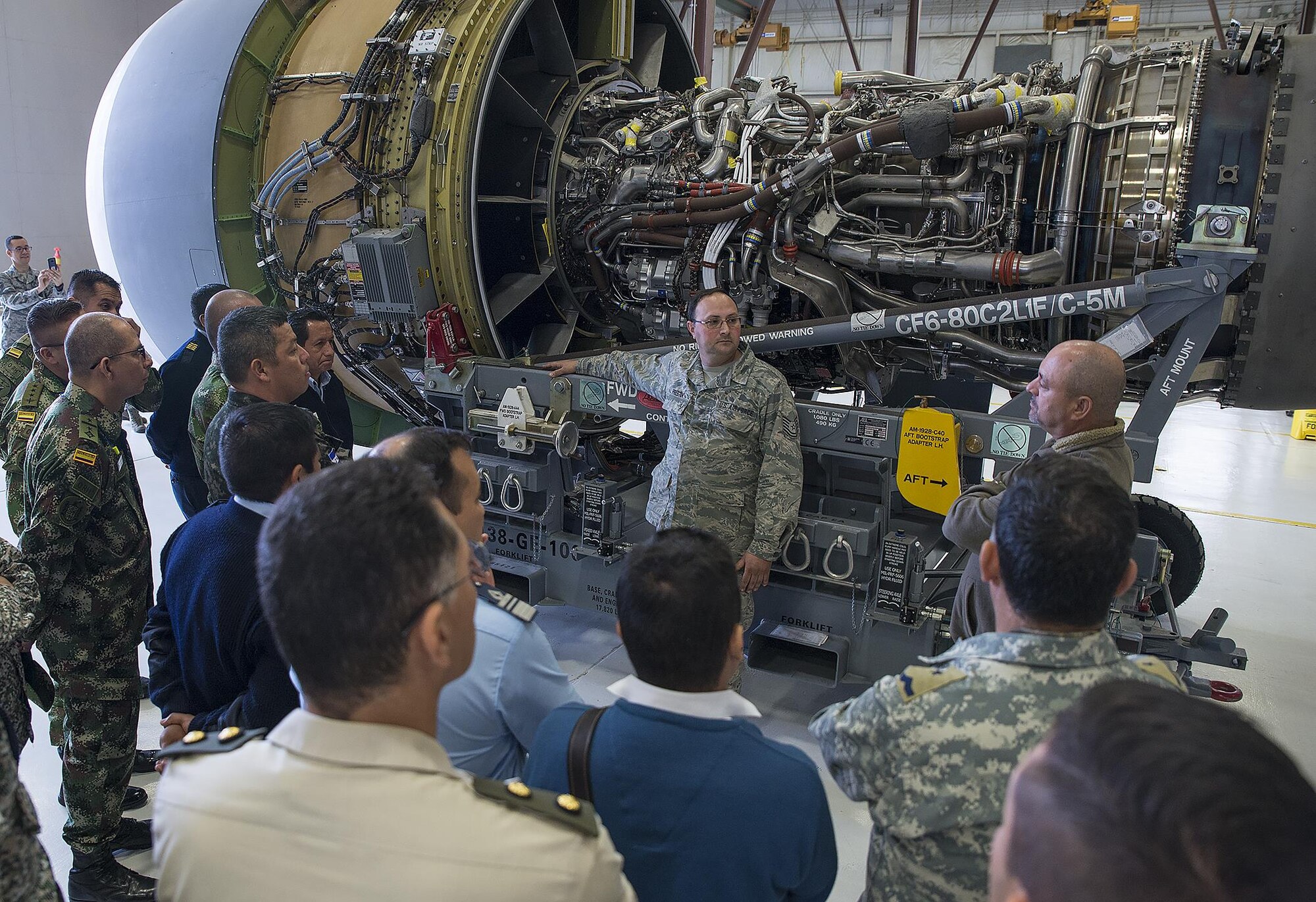 The students also visited the fabrication and sheet metal shop before touring a C-5M Super Galaxy aircraft.