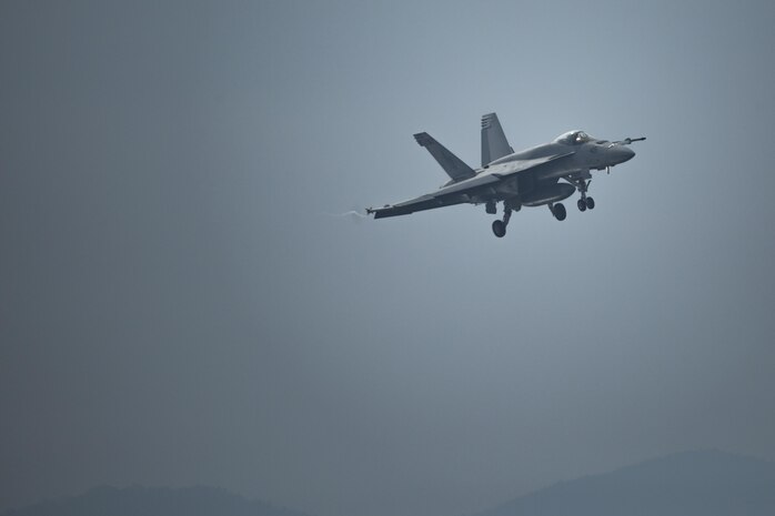 Initial Japan-Based CVW-5 Jet Squadrons Fly-in to MCAS Iwakuni