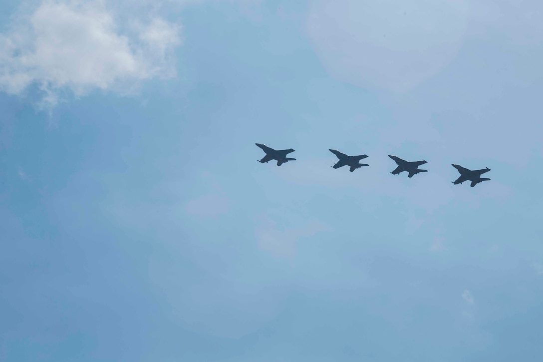 Initial Japan-Based CVW-5 Jet Squadrons Fly-in to MCAS Iwakuni