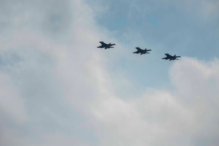 Initial Japan-Based CVW-5 Jet Squadrons Fly-in to MCAS Iwakuni