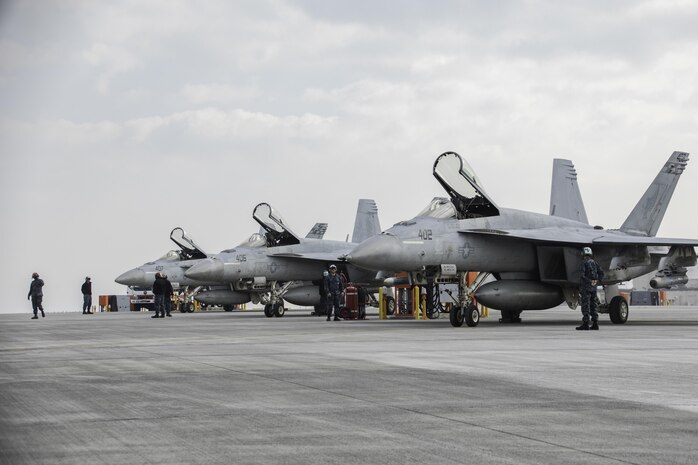 Initial Japan-Based CVW-5 Jet Squadrons Fly-in to MCAS Iwakuni