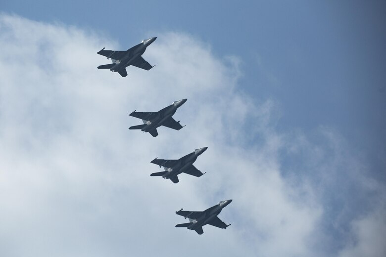 Initial Japan-Based CVW-5 Jet Squadrons Fly-in to MCAS Iwakuni