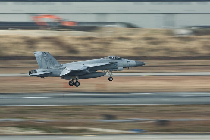 Initial Japan-Based CVW-5 Jet Squadrons Fly-in to MCAS Iwakuni