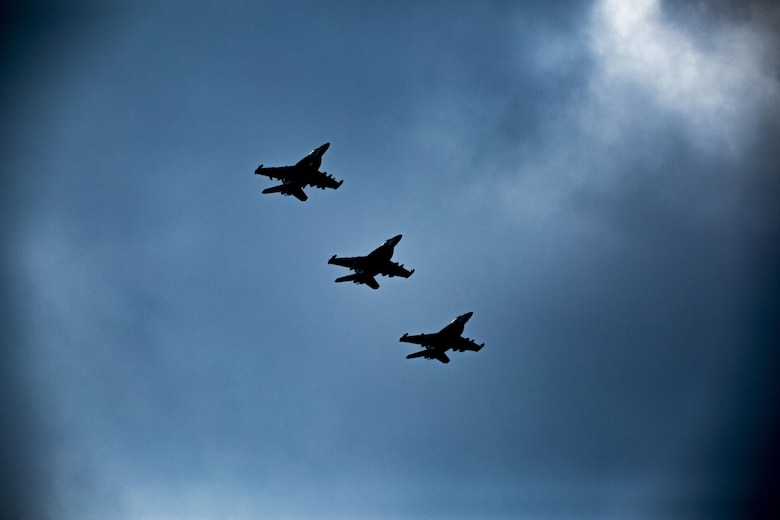 Initial Japan-Based CVW-5 Jet Squadrons Fly-in to MCAS Iwakuni