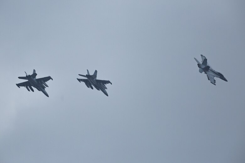 Initial Japan-Based CVW-5 Jet Squadrons Fly-in to MCAS Iwakuni