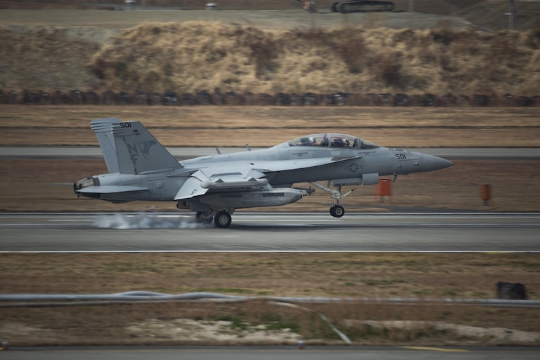 Initial Japan-Based CVW-5 Jet Squadrons Fly-in to MCAS Iwakuni