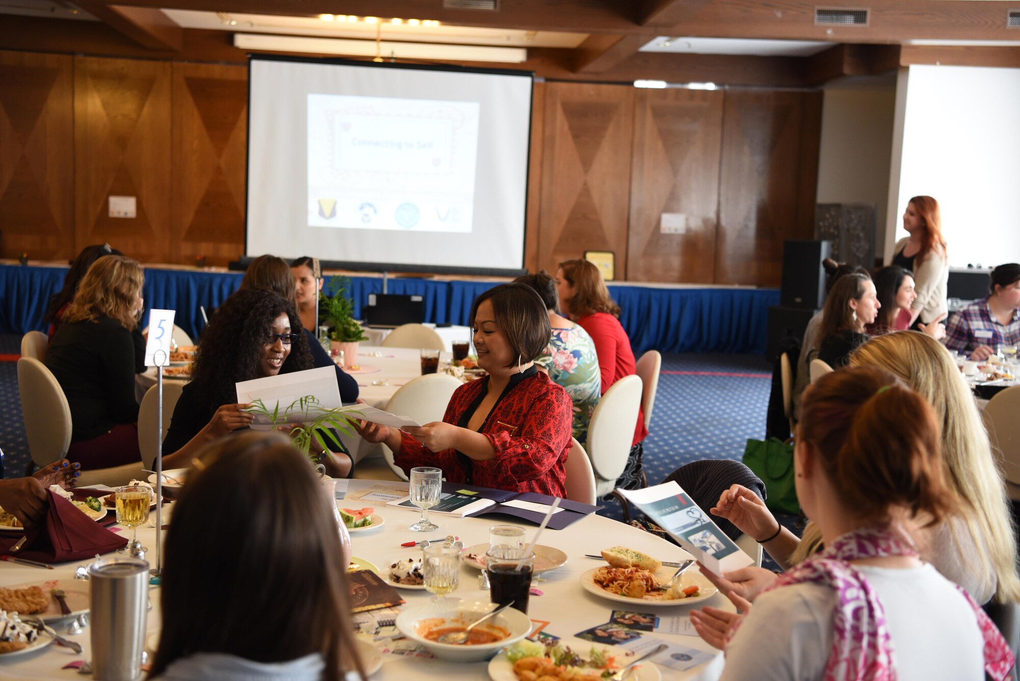 Jacklyn Williams, patient advocate, speaks to participants of Heart Link on Ramstein Air Base, Germany Sept. 28, 2017. Williams was one of the many aid representatives tasked to inform attendees on the organizations on Ramstein created to assist military families.