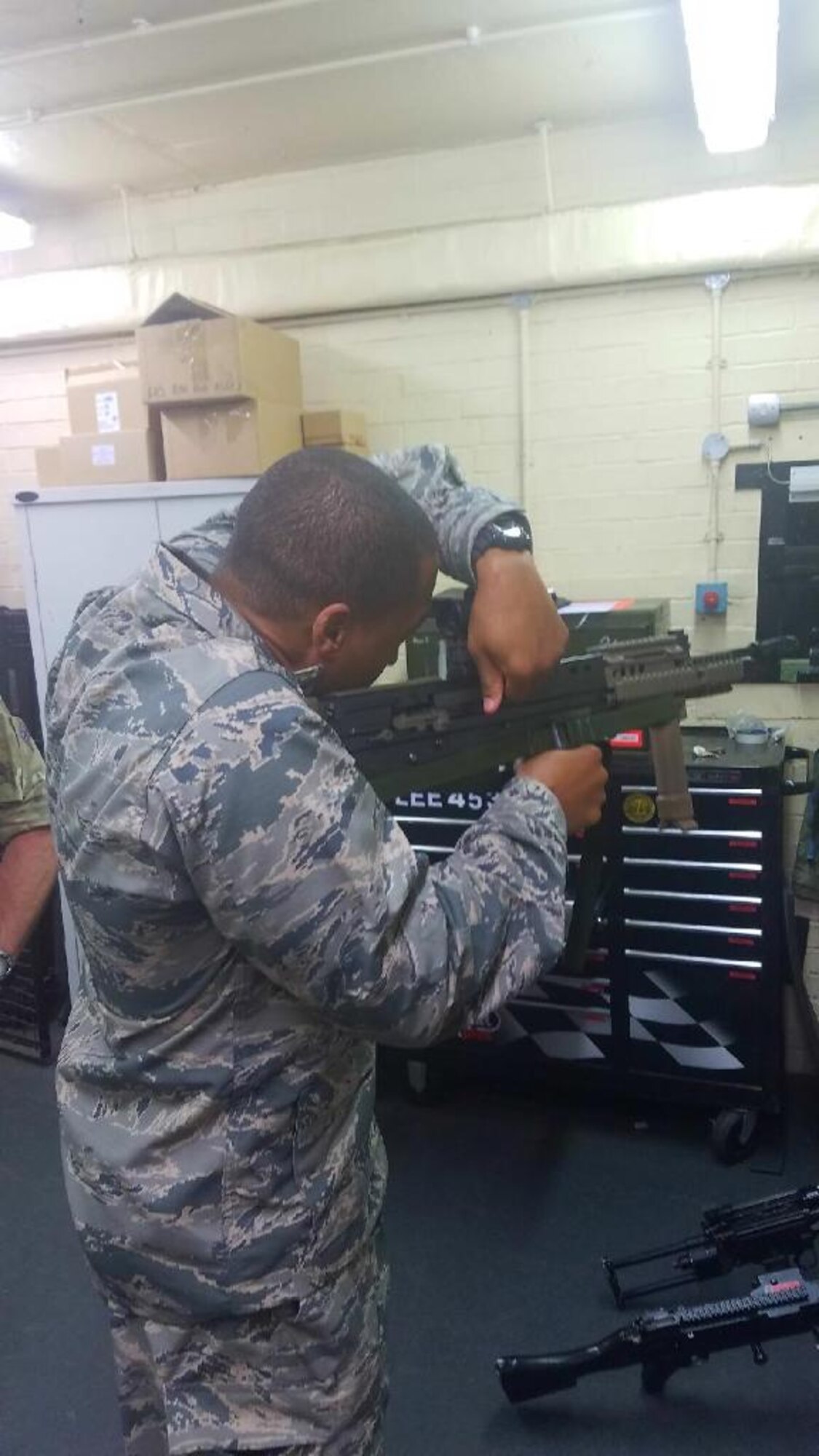 U.S. Air Force Capt. Bakari Prioleau, the 169th Security Forces Squadron operations officer at McEntire Joint National Guard Base, South Carolina Air National Guard, trains with the United Kingdom’s Royal Air Force.