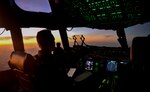 Capt. Jared Powell, 15th Airlift Squadron C-17 Globemaster III aircraft commander, flies a C-17 to pick up aid cargo for a humanitarian mission to Puerto Rico, Sept. 28th, 2017.