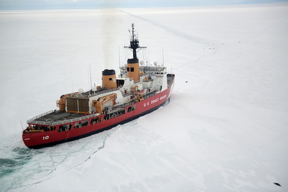 USCGC Polar Star icebreaking operations off of Antarctica