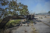 First responders from the 6th RTB, the 96th Civil Engineer Group Fire Department, 96th Security Forces Squadron, Okaloosa County Emergency Medical Services and Okaloosa Med Flight responded to a simulated mid-air helicopter collision and crash on the range. The realistic exercise with more than 20 injuries served to validate the 6 RTB’s mass casualty exercise procedures and their ability to work as part of a unified command.