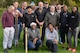 U.S. Air Force Team Mildenhall Airmen pose for a photograph with residents of Middlefield Manor in Barton Mills, England, Oct. 2, 2017.  Middlefield Manor is a care home for individuals who are autistic. Airmen volunteered their time by chopping wood, cutting reeds and building a boat landing dock. (U.S. Air Force photo by Senior Airman Christine Groening)