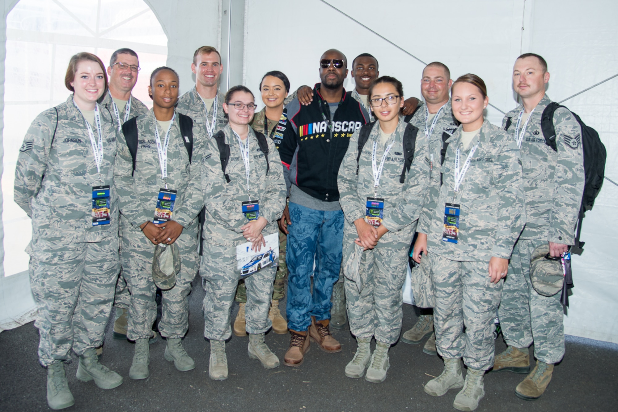 Team Dover members participate in the NASCAR Apache Warrior 400 race Oct. 1, 201y, at Dover International Speedway, Dover, Del.