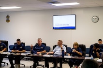 Admiral Smith at BOA Meeting at TCCM 28SEPT17
Rear Adm. Keith Smith, commander, Coast Guard Force Readiness Command, makes comments during a Board of Advisors Meeting, Thursday, Sept. 28, 2017.