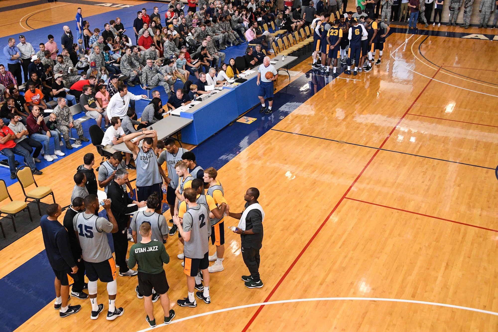 Utah Jazz players scrimmage at Warrior Fitness Center