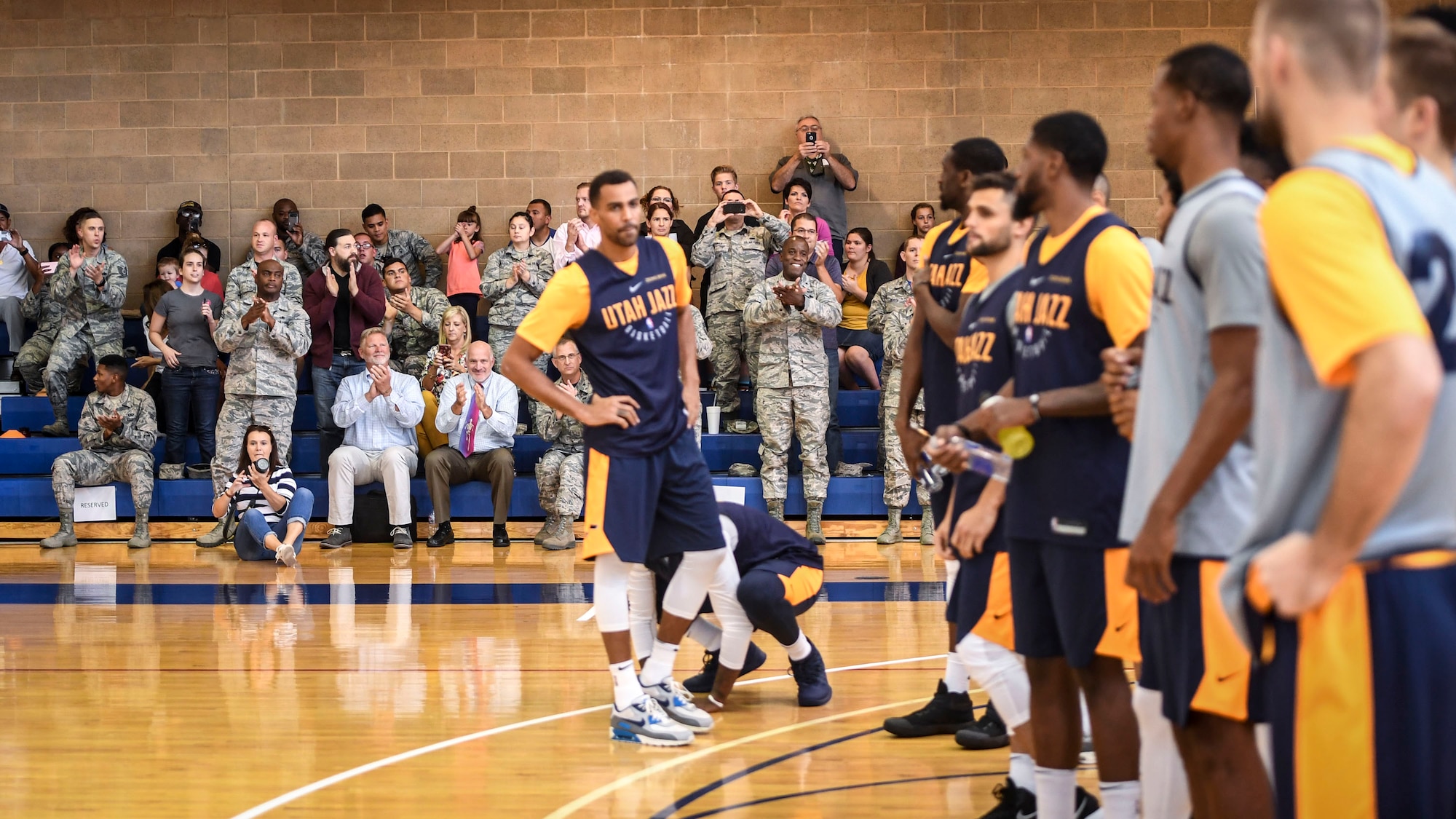 Utah Jazz players scrimmage at Warrior Fitness Center