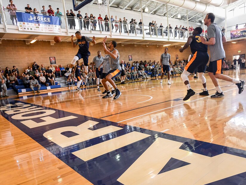 Utah Jazz players scrimmage at Warrior Fitness Center > Hill Air Force