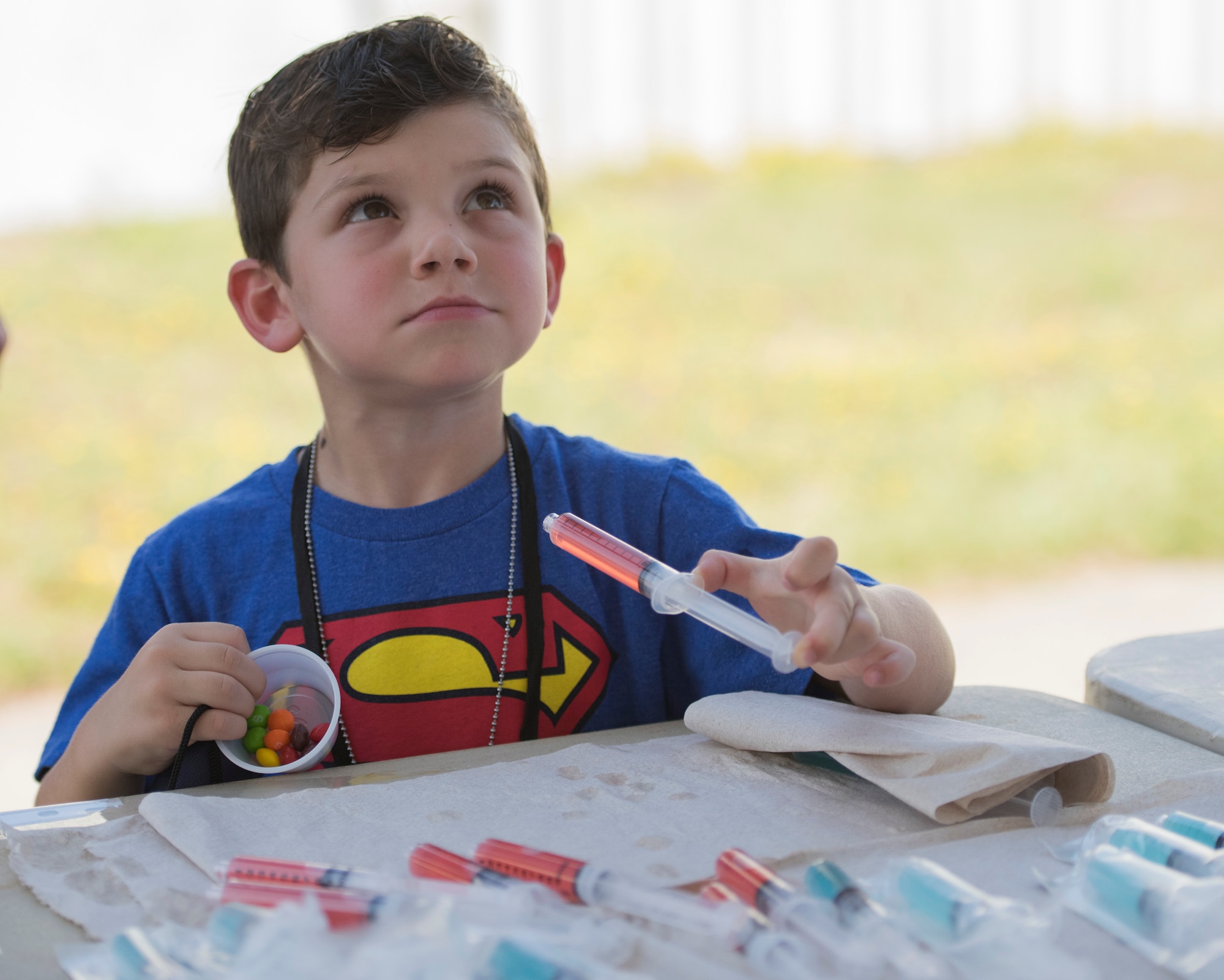 More than 470 kids participated in Operation Hero. The event was set up to show them the process their parents go through before they leave home.