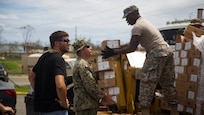 The 26th MEU is supporting Federal Emergency Management Agency, the lead federal agency, in helping those affected by Hurricane Maria to minimize suffering and is one component of the overall whole-of-government response effort.