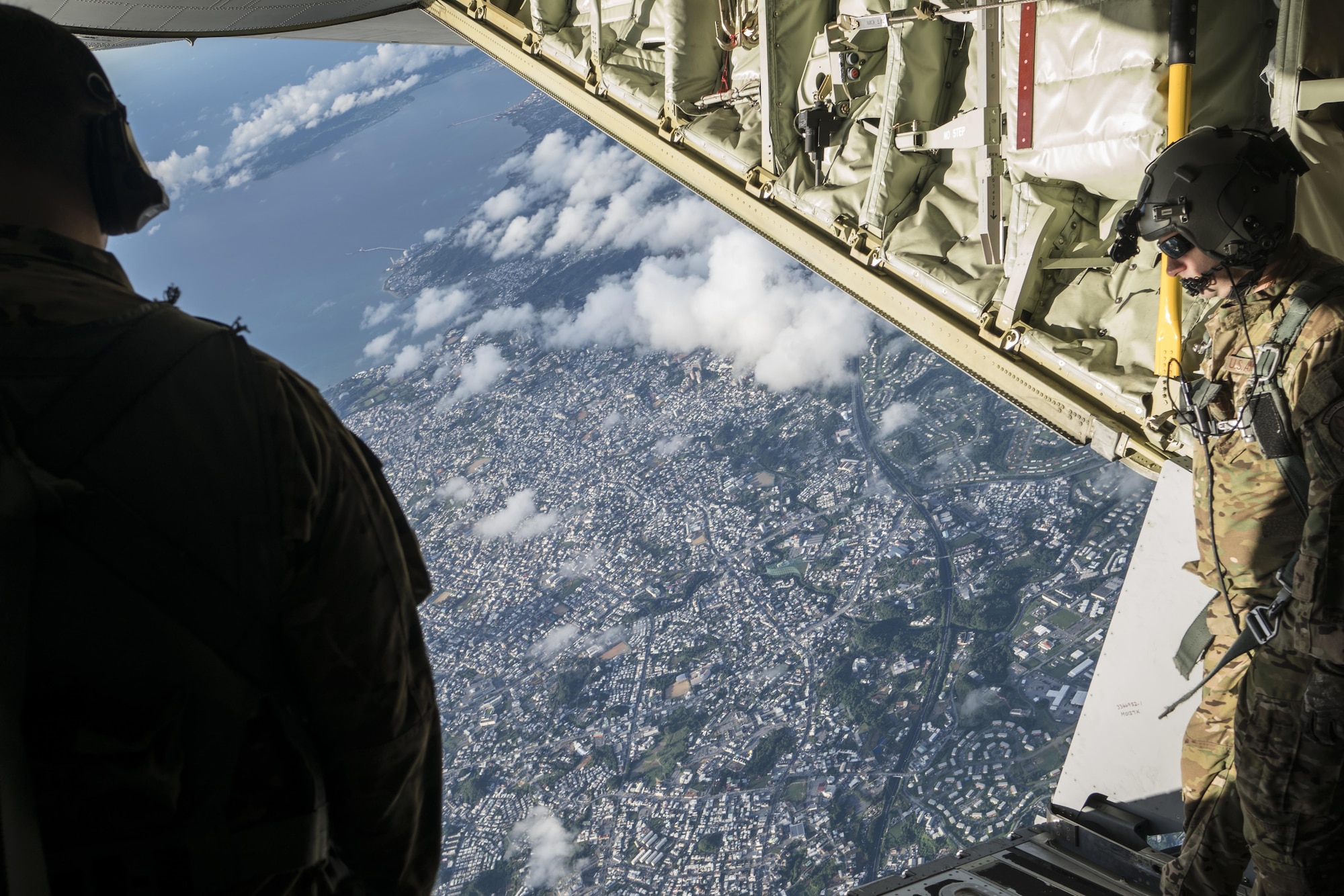 Military free fall operations at Kadena