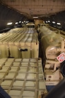 An Air Force Reserve Command C-5M Super Galaxy, which is assigned to the 433rd Airlift Wing, Joint Base San Antonio-Lackland, Texas, cargo area is prepared for takeoff from Colorado Springs, Colorado, Oct. 1, 2017. The cargo weighed 147,000 pounds and included 11 Soldiers from the 247th Composite Supply Company, 68th Sustainment Support Battalion, 4th Sustainment Brigade, 4th Infantry Division, supplies, fuel trucks and a communications vehicle to assist with the Hurricane Maria relief efforts in Puerto Rico. (U.S.  Air Force photo by Tech. Sgt. Carlos J. Treviño