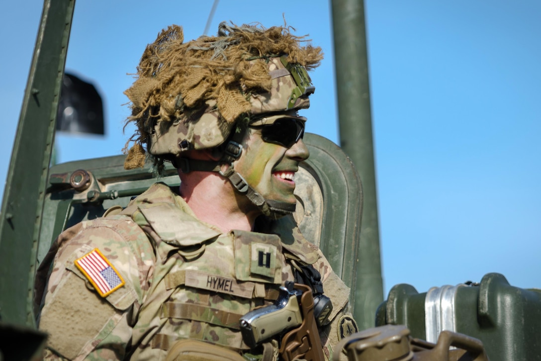 Soldiers prepare to move out in their tactical vehicles before participating in the Polish national defensive exercise, Dragon 17.