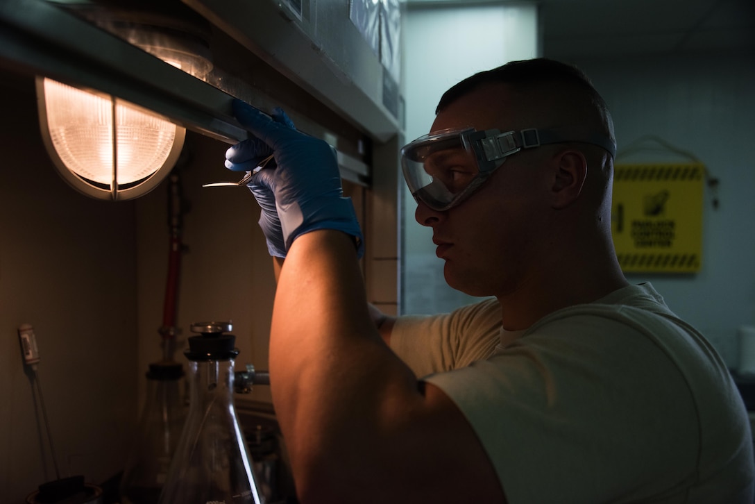 o ensure that all the installation’s fuel quality is kept up to industry standards, Staff Sgt. Boyle conducts daily quality assurance tests for water, solids and additives in the fuel.