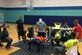 Hoffmaster competes in a bench pressing competition.
