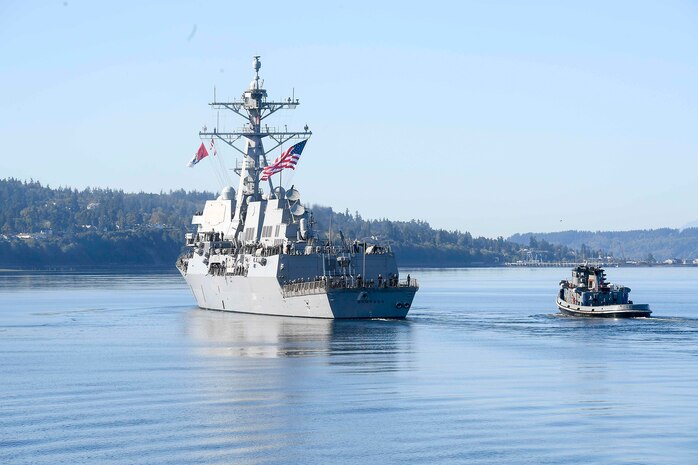 Sampson Departs Naval Station Everett for Deployment
