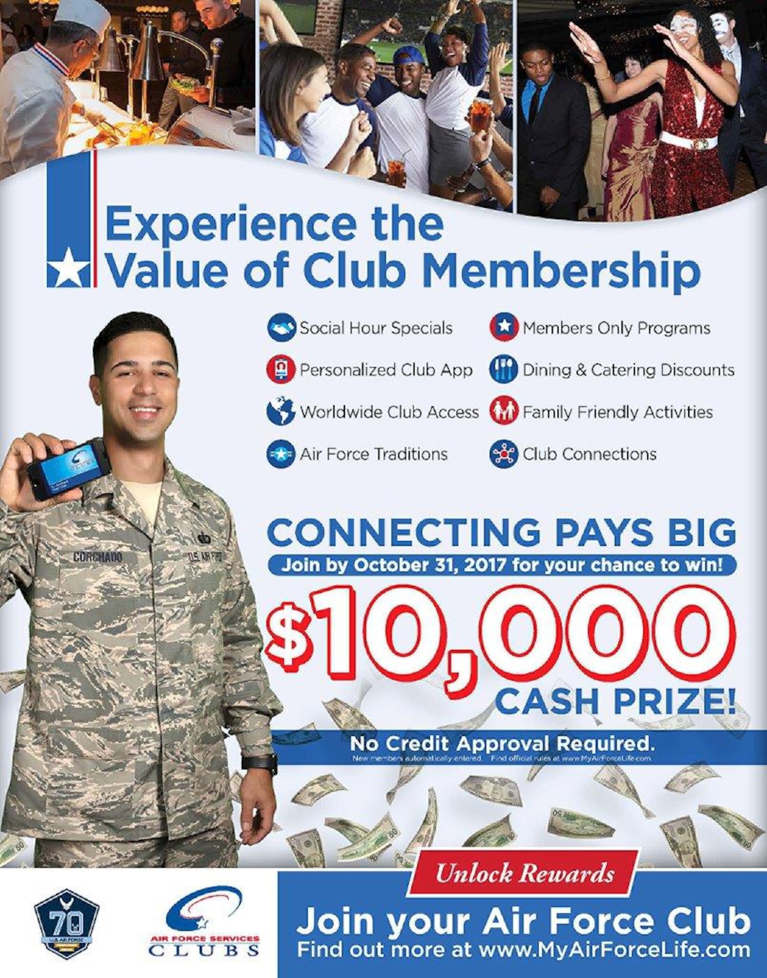 The Air Force Services Activity's new member drive ends Oct. 31, 2017. Those who join by then are eligible to win a $10,000 grand prize. (U.S. Air Force graphic by the Air Force Services Activity)