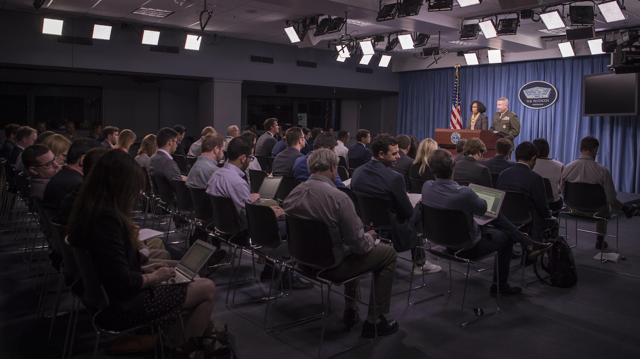Chief Pentagon spokesperson Dana W. White and Marine Corps Lt. Gen. Kenneth F. McKenzie Jr., the director of the Joint Staff, brief Pentagon reporters at the Pentagon.