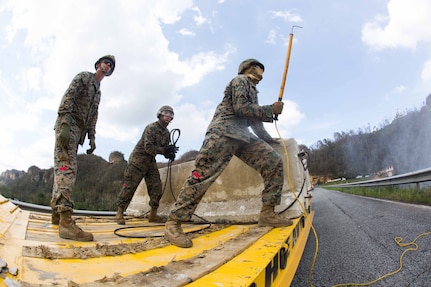 The 26th MEU conducted the HST in order to prevent a dam from collapsing. The MEU is supporting Federal Emergency Management Agency, the lead federal agency, in helping those affected by Hurricane Maria in Puerto Rico to minimize suffering and is one component of the overall whole-of-government response effort.