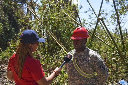 Clearing roads in Puerto Rico