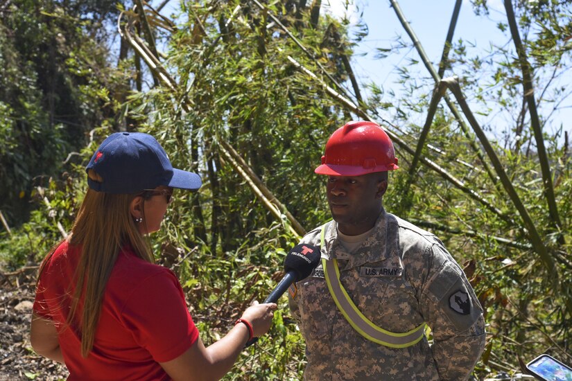 Clearing roads in Puerto Rico