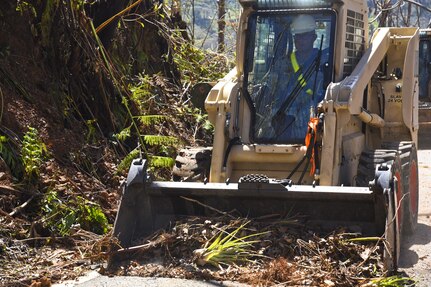 Clearing roads in Puerto Rico