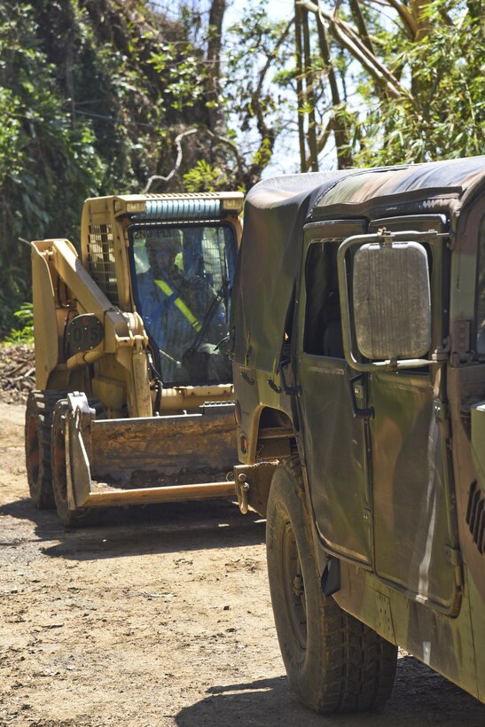 Clearing roads in Puerto Rico