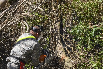 Clearing roads in Puerto Rico