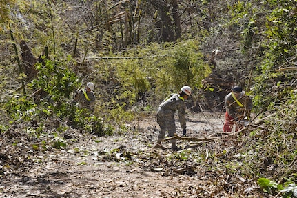 Clearing roads in Puerto Rico