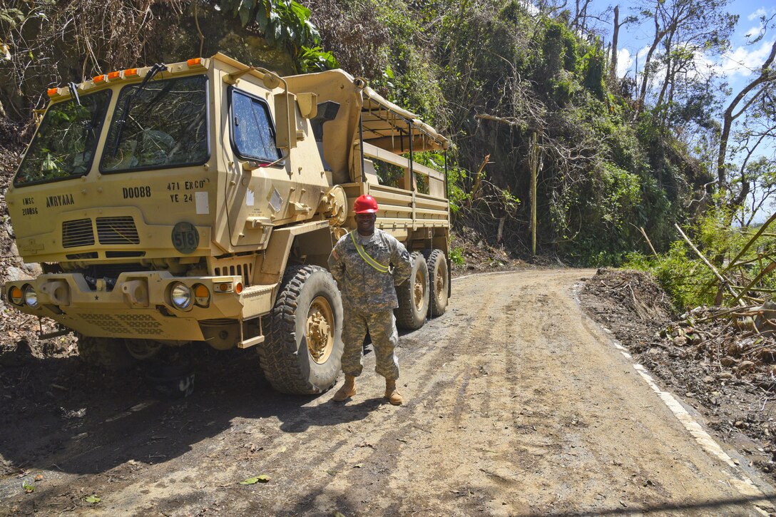 Clearing roads in Puerto Rico