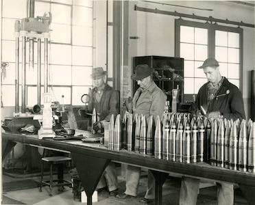 IMAGE: 01/22/1950
ORDNANCE HISTORY: New Shell House, (Men working)